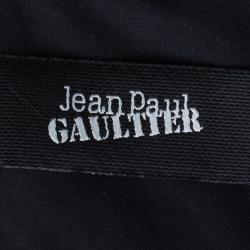 Pre Owned Jean Paul Gaultier Mens Laser Cut Collar Black Shirt M