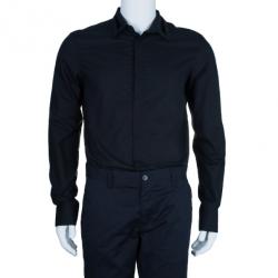 مملوكة مسبقًا قميص جان بول غوتييه ياقة ليزر كات أسود للرجال M