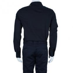 مملوكة مسبقًا قميص جان بول غوتييه ياقة ليزر كات أسود للرجال M