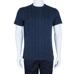 Pre Owned Jean Paul Gaultier Mens Pinstriped T-Shirt L