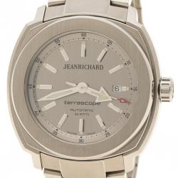 Pre Owned JeanRichard Silver Stainless Steel Terrascope Men's Wristwatch 50 mm
