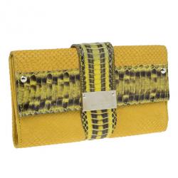 مملوكة مسبقًا Jimmy Choo Embossed Leather and Elaphe Uma Wallet