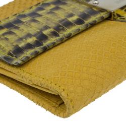 مملوكة مسبقًا Jimmy Choo Embossed Leather and Elaphe Uma Wallet