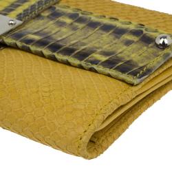 مملوكة مسبقًا Jimmy Choo Embossed Leather and Elaphe Uma Wallet