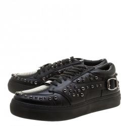 Pre Owned Jimmy Choo Black Studded Leather Roman Sneakers Size 42