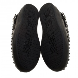 Pre Owned Jimmy Choo Black Studded Leather Roman Sneakers Size 42