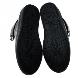 مملوكة مسبقًا حذاء رياضي جيمي تشو مرتفع من أعلى أرشي جلد مرصع أسود مقاس 42