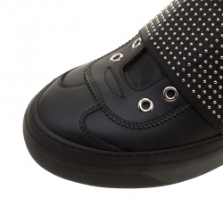 Pre Owned حذاء رياضي جيمي تشو مرتفع من أعلى أرشي جلد مرصع أسود مقاس 43