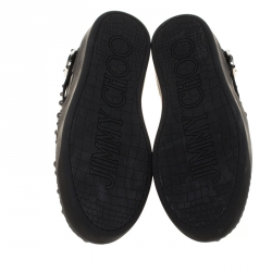 Jimmy Choo Black Studded Leather Roman Sneakers Size 43
