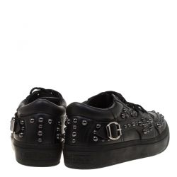 Jimmy Choo Black Studded Leather Roman Sneakers Size 43