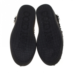Jimmy Choo Black Studded Leather Roman Sneakers Size 40