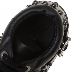 Jimmy Choo Black Studded Leather Roman Sneakers Size 40