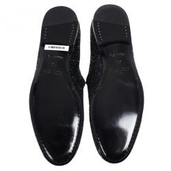 Jimmy Choo Black Coarse Glitter Sloane Smoking Slippers Size 42