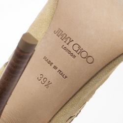 مملوكة مسبقًا Jimmy Choo Beige Suede 'Zanzibar' Cut-Out Booties Size 39.5