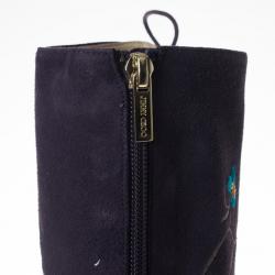 مملوكة مسبقًا Jimmy Choo Purple Suede Floral Embroidered Colorado Knee Length Boots Size 37
