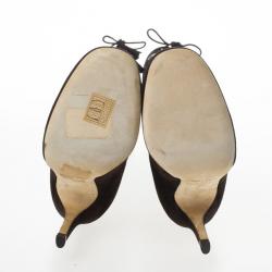 Pre Owned Jimmy Choo Brown Suede Floral Embroidered Colorado Knee Length Boots Size 36