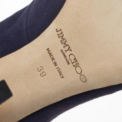 مملوكة مسبقًا Jimmy Choo Purple Suede Floral Embroidered Colorado Knee Length Boots Size 39 