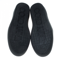 Jimmy Choo Black Nubuck Leather Ace Low Top Sneakers Size 42.5