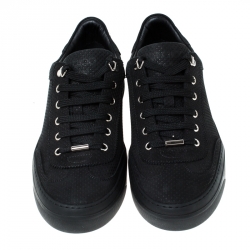 Jimmy Choo Black Nubuck Leather Ace Low Top Sneakers Size 42.5