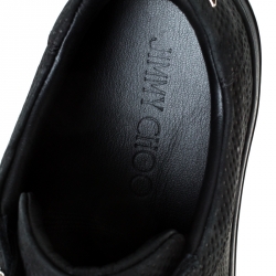 Jimmy Choo Black Nubuck Leather Ace Low Top Sneakers Size 42.5