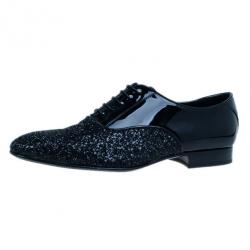 Jimmy Choo Black Patent Glitter Barker Oxfords Size 43