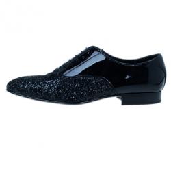 Jimmy Choo Black Patent Glitter Barker Oxfords Size 43