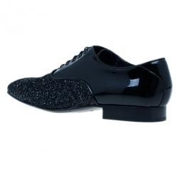 Jimmy Choo Black Patent Glitter Barker Oxfords Size 43