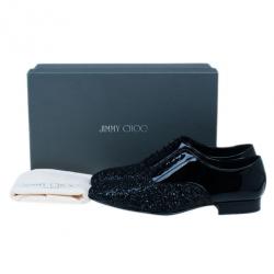 Jimmy Choo Black Patent Glitter Barker Oxfords Size 43