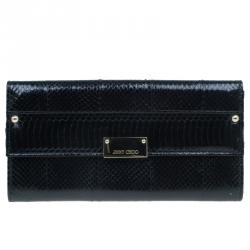 Pre Owned Jimmy Choo Black Snakeskin Reese Clutch