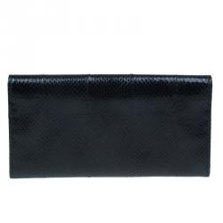 Pre Owned Jimmy Choo Black Snakeskin Reese Clutch