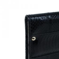 Pre Owned Jimmy Choo Black Snakeskin Reese Clutch
