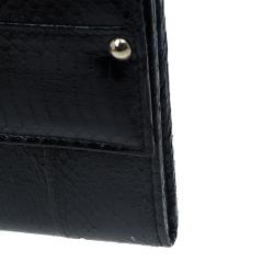 Pre Owned Jimmy Choo Black Snakeskin Reese Clutch