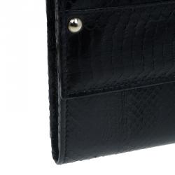 Pre Owned Jimmy Choo Black Snakeskin Reese Clutch