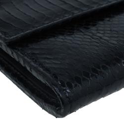 Pre Owned Jimmy Choo Black Snakeskin Reese Clutch