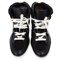 Jimmy Choo Black Viper Print Leather High Top Sneakers Size 42