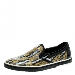 Jimmy Choo Multicolor Python Slip On Sneakers Size 43