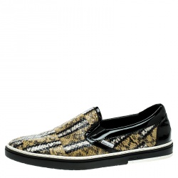 Jimmy Choo Multicolor Python Slip On Sneakers Size 43