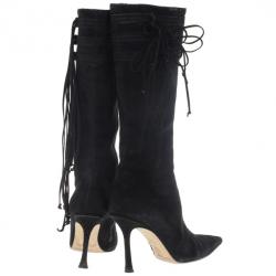 مملوكة مسبقًا Jimmy Choo Black Suede Knee Boots Size 37.5