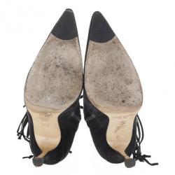 مملوكة مسبقًا Jimmy Choo Black Suede Knee Boots Size 37.5