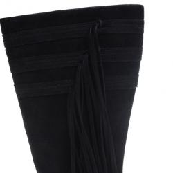مملوكة مسبقًا Jimmy Choo Black Suede Knee Boots Size 37.5