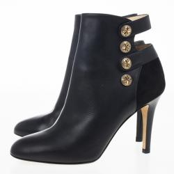 Pre Owned Jimmy Choo Black Leather Troop Ankle Boots Size 37