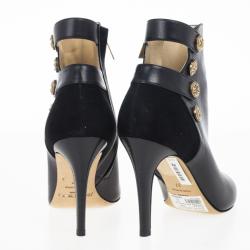 Pre Owned Jimmy Choo Black Leather Troop Ankle Boots Size 37