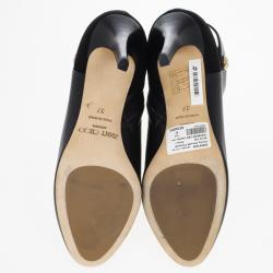 Pre Owned Jimmy Choo Black Leather Troop Ankle Boots Size 37