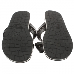 Jimmy Choo Black Leather And Suede Wally Star Embellished Cross Strap Slides Size 44.5