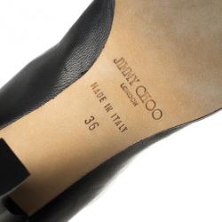 Pre Owned Jimmy Choo Gallant Black Fitted Calf Leather Over the Knee Boots Size 36