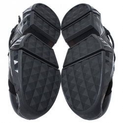 مملوكة مسبقًا  حذاء رياضي جيمي تشو برباط سويدي وجلد وشبك بنقوش معين أسود مقاس 43