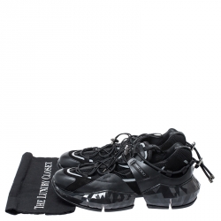 مملوكة مسبقًا  حذاء رياضي جيمي تشو برباط سويدي وجلد وشبك بنقوش معين أسود مقاس 43