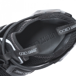 مملوكة مسبقًا  حذاء رياضي جيمي تشو برباط سويدي وجلد وشبك بنقوش معين أسود مقاس 43