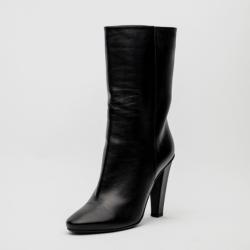 مملوكة مسبقًا Jimmy Choo Black Leather Mid Calf Boots Size 39