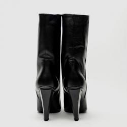 مملوكة مسبقًا Jimmy Choo Black Leather Mid Calf Boots Size 39